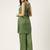 Women's embroidered rayon green straright kurta sets