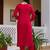 Ranipink viscose chanderi thread embroidered with beads work kurta pant set
