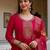 Ranipink viscose chanderi thread embroidered with beads work kurta pant set