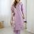 Lavender viscose gadhval silk thread embroidered with beads work kurta pant set