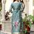 Grey chanderi cotton jacquard woven with digital print kurta pant set
