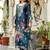Navy blue chanderi cotton jacquard woven with digital print kurta pant set