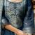 Navy blue chanderi cotton jacquard woven with digital print kurta pant set