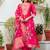 Ranipink chanderi cotton jacquard woven with digital print kurta pant set
