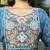 Blue viscose print dola with handwork kurta set