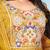 Mustard viscose print dola with handwork kurta set