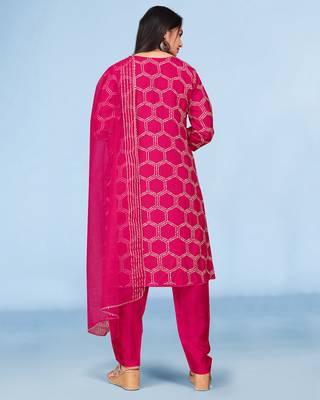 Rani viscose print dola with handwork kurta set 2