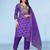 Light Blue viscose print dola with handwork kurta set