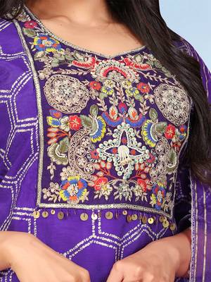Light Blue viscose print dola with handwork kurta set 2