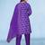 Light Blue viscose print dola with handwork kurta set