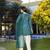 Teal blue viscose print dola with handwork kurta set