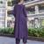 Teal blue viscose print dola with handwork kurta set