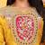 Mustard viscose print dola with handwork kurta set