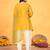 Mustard viscose print dola with handwork kurta set