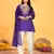 Purple viscose print dola with handwork kurta set