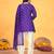 Purple viscose print dola with handwork kurta set
