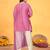 Purple viscose print dola with handwork kurta set