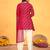 Red viscose print dola with handwork kurta set