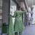 Green viscose print dola with handwork kurta set