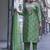 Green viscose print dola with handwork kurta set
