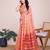 Peach weaving jari designer kota doriya saree with blouse piece