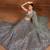 Dusty Dark Blue Net Satin Bridal Lehenga with Mirror & Stone Work Blouse