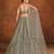 Gray & Multi Net Satin Wedding Lehenga with Heavy Embroidery Blouse