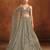 Gray & Multi Net Satin Wedding Lehenga with Heavy Embroidery Blouse