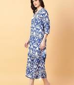 blue cotton printed & hand work co-ord set