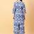 blue cotton printed & hand work co-ord set