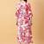 red cotton printed & hand work co-ord set