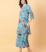 black cotton printed & hand work co-ord set