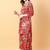 red cotton printed & hand work co-ord set
