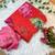 ombre pattern red floral printed saree in tabby silk fabric