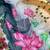 ombre pattern grey floral printed saree in tabby silk fabric
