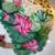 ombre pattern green floral printed saree in tabby silk fabric