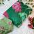 ombre pattern green floral printed saree in tabby silk fabric