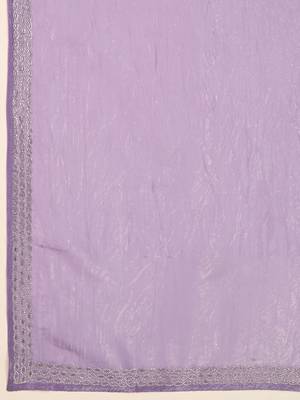Art Silk Zarkan Work Saree with Unstitched Blouse Piece 6