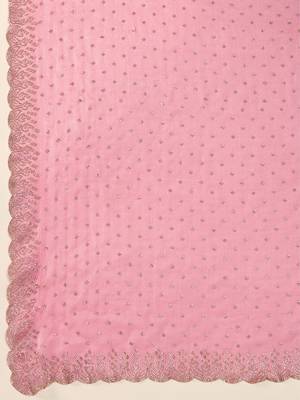 Chiffon swarovski Work Saree with Unstitched Blouse Piece 6