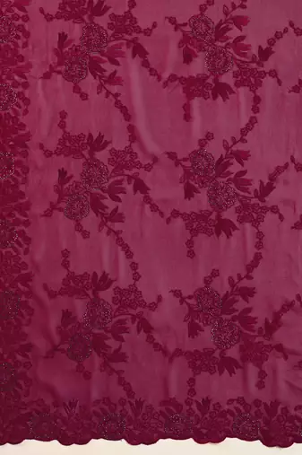 Geogette Embroidery swarovski Work Saree with Unstitched Blouse Piece