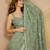 Geogette Embroidery Zarkan Work Saree with Unstitched Blouse Piece