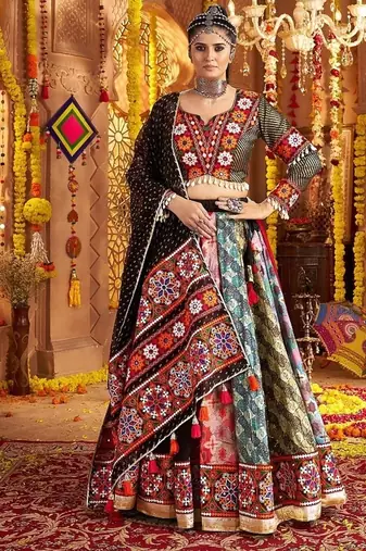 Beautiful Embroidered, Mirror Work Lehenga Choli Set
