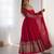 Red Elegant Embroidered Sequence Designer Anarkali Three Piece Set