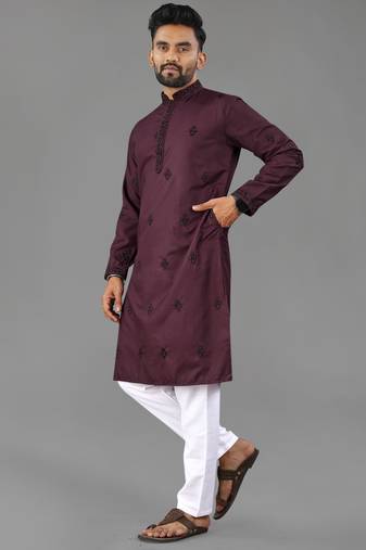 Classic designer soft cotton kurta for men's