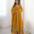 Mustard Elegant Embroidered Sequence Designer Anarkali Three Piece Set