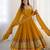 Mustard Elegant Embroidered Sequence Designer Anarkali Three Piece Set
