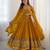 Mustard Elegant Embroidered Sequence Designer Anarkali Three Piece Set