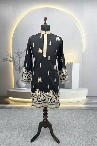 Trendy daaman concept cotton kurta-pyjama for men's