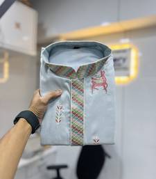 Trendy daaman concept cotton kurta-pyjama for men's