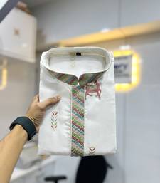 Trendy daaman concept cotton kurta-pyjama for men's